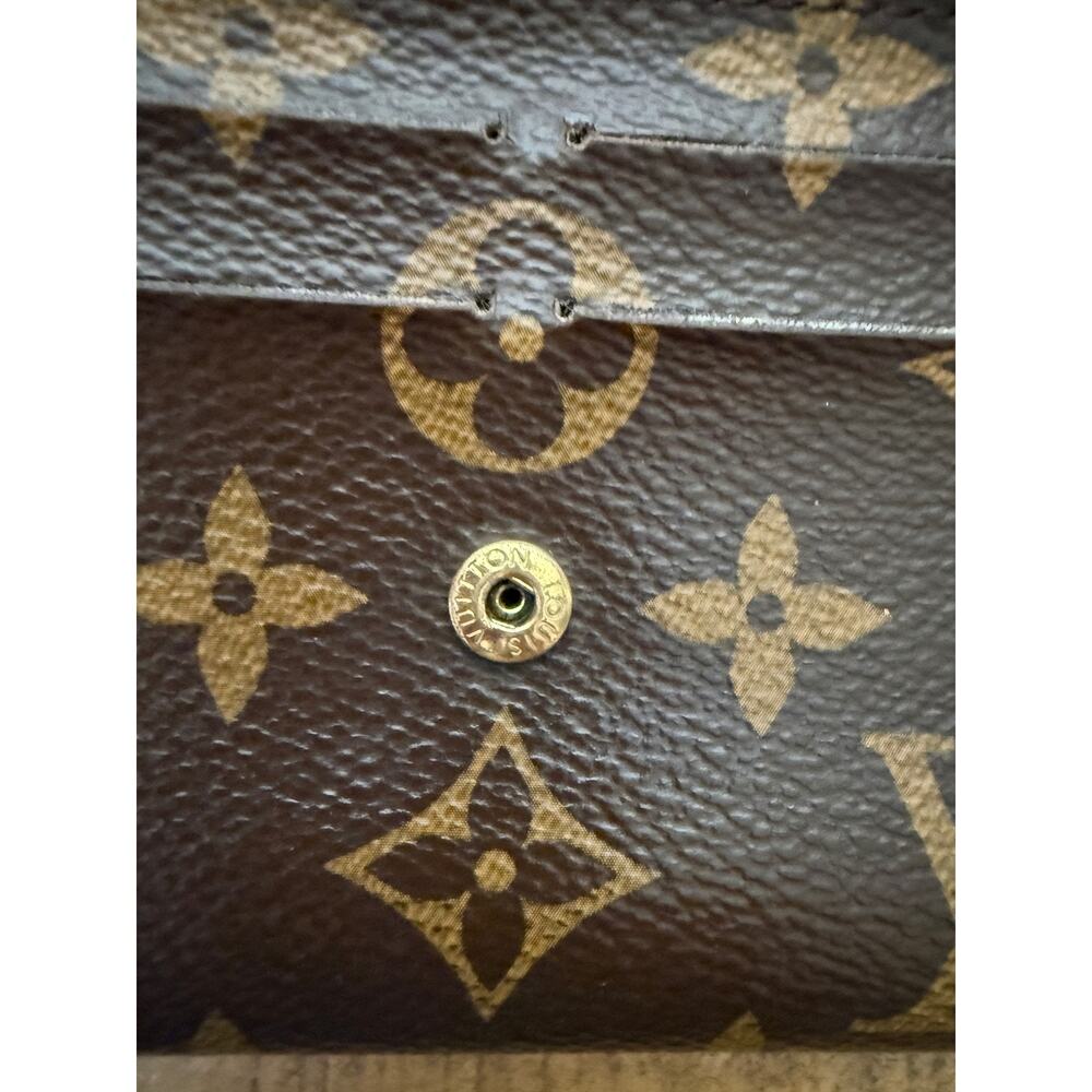 Louis Vuitton Wallet Womens Brown Monogram Canvas Pink Flower Wristlet France - Picture 11 of 16
